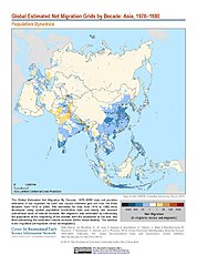 Map: Net Migration (1970-1980): Asia