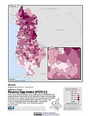 Map: Poverty Gap Index, ADM2: Albania