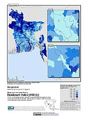 Map: Extreme Poverty Headcount Index, ADM3: Bangladesh
