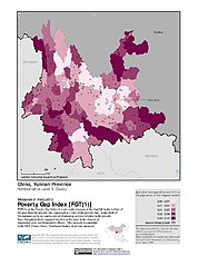 Map: Poverty Gap Index, ADM3: China, Yunnan Province