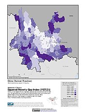 Map: Squared Poverty Gap Index, ADM3: China, Yunnan Province