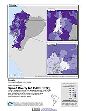 Map: Squared Poverty Gap Index, ADM3: Ecuador