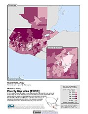Map: Poverty Gap Index, ADM2 (2002): Guatemala