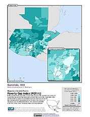 Map: Extreme Poverty Gap Index, ADM2 (1994): Guatemala