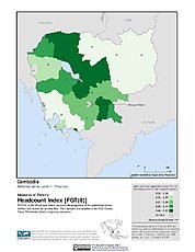 Map: Poverty Headcount Index, ADM1: Cambodia