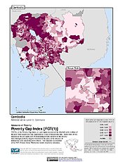 Map: Poverty Gap Index, ADM3: Cambodia