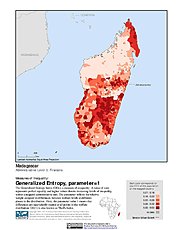 Map: Generalized Entropy Index 1, ADM3: Madagascar