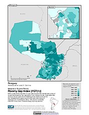 Map: Extreme Poverty Gap Index, ADM2: Paraguay