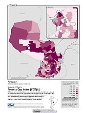 Map: Poverty Gap Index, ADM2: Paraguay