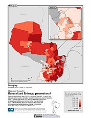 Map: Generalized Entropy Index 1, ADM2: Paraguay