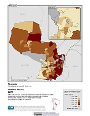 Map: Gini Index, ADM2: Paraguay