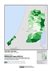 Map: Poverty Headcount Index, ADM1: West Bank & Gaza Strip