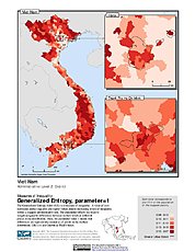 Map: Generalized Entropy Index 1, ADM2: Vietnam