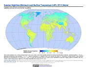 Map: Summer Nighttime Minimum LST (2013)