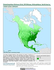 Map: Amphibian Richness, 2015: North America