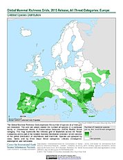 Map: Mammal Richness - All Threats, 2015: Europe