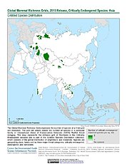 Map: Mammal Richness - Critically Endangered, 2015: Asia