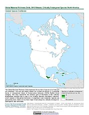 Map: Mammal Richness - Critically Endangered, 2015: North America