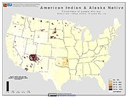 Map: % American Indian & Alaska Native Population (2000): U.S.A.