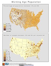 Map: Working Age Population (2000): U.S.A.