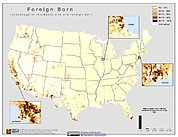 Map: % Foreign Born Population (2000): U.S.A.