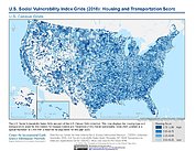 Map: U.S. SVI (2018): Housing Type & Transportation Score