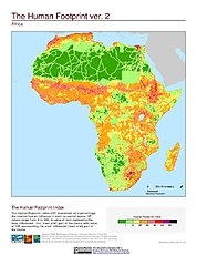 Map: Human Footprint Index, v2: Africa