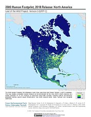 Map: Human Footprint (2009): North America